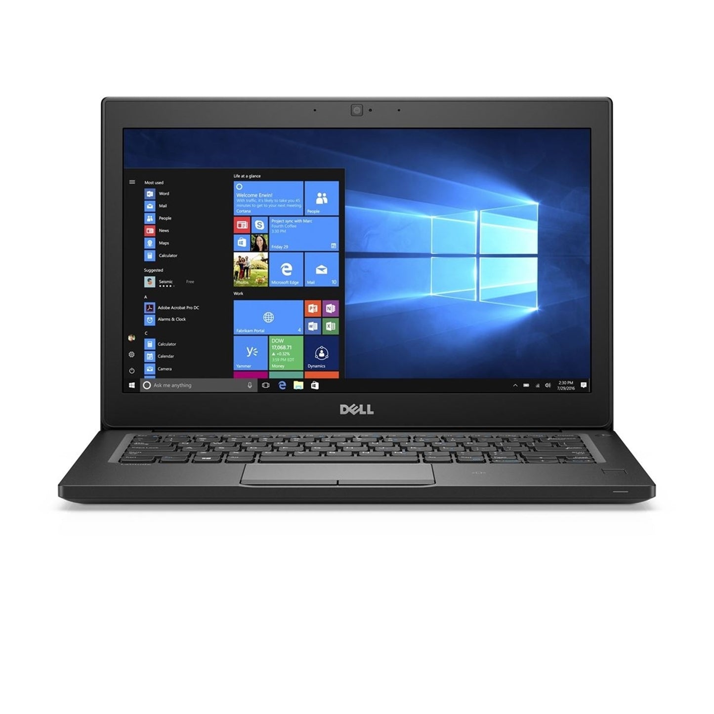 Dell Latitude 7280 12.5" 16GB 256GB SSD Core™ i7-7600U 2.8GHz Win10P, Black (Refurbished)